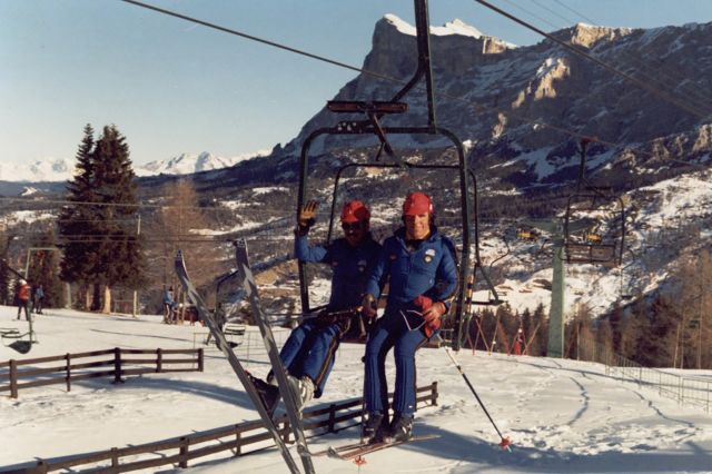 Image: the first Ski School in San Cassiano