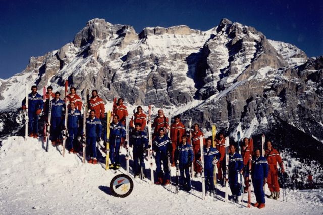 Image: the first Ski School in San Cassiano